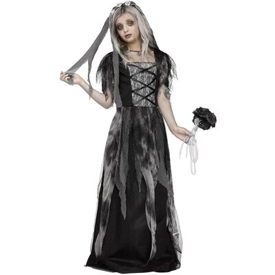 Horror-Shop - Friedhofs Braut - Schwarz/Weiβ/Grau - Kostüm Horror-Shop - Friedhofs Braut - Schwarz/Weiβ/Grau - Kostüm