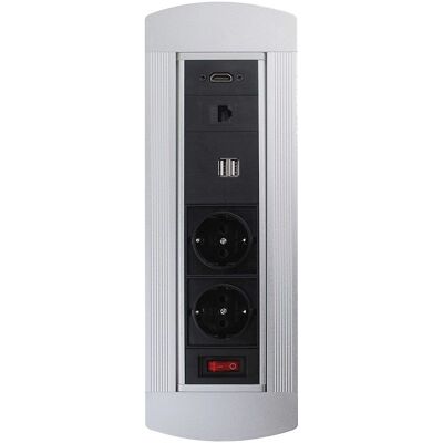 LEDmaxx 105950 Steckdosenleiste mit HDMI USB Schalter IP20 Schwarz Chrom LEDmaxx 105950 Steckdosenleiste mit HDMI USB Schalter IP20 Schwarz Chrom