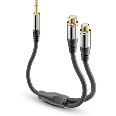 Sonero S-ACA003 Audiokabel - 0,25 m, 3,5 mm auf 2x RCA Schwarz Sonero S-ACA003 Audiokabel - 0,25 m, 3,5 mm auf 2x RCA Schwarz