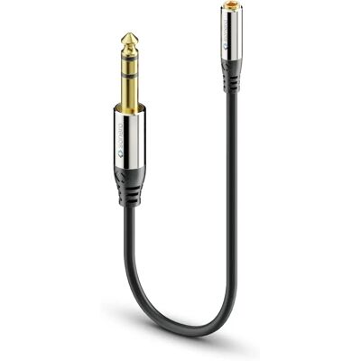 Sonero 0,25m Audiokabel - 6,35mm auf 3,5mm - Schwarz Sonero 0,25m Audiokabel - 6,35mm auf 3,5mm - Schwarz