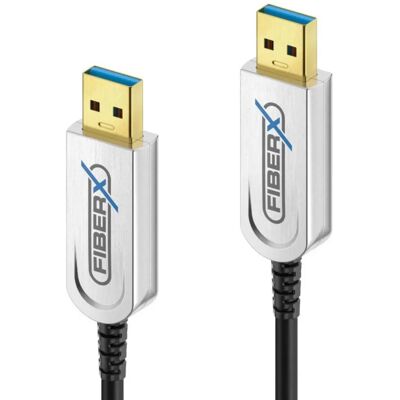 FiberX FX-I640 USB-Kabel - 7m, Schwarz, Goldkontakte - USB 3.2 FiberX FX-I640 USB-Kabel - 7m, Schwarz, Goldkontakte - USB 3.2