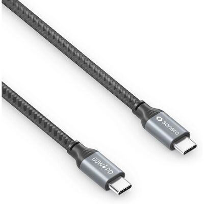 Cable USB-C Sonero 1,5 m - USB 2.0, 60W PD, Gris/Negro - Cable USB Cable USB-C Sonero 1,5 m - USB 2.0, 60W PD, Gris/Negro - Cable USB