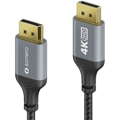 Sonero Displayport-Kabel, 1 m, Schwarz/Grau - DisplayPort Kabel Sonero Displayport-Kabel, 1 m, Schwarz/Grau - DisplayPort Kabel