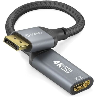 Cavo adattatore DisplayPort a HDMI Sonero - 4K60, 2K120, Nero Grigio Cavo adattatore DisplayPort a HDMI Sonero - 4K60, 2K120, Nero Grigio