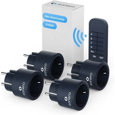 Sonero Set de Multiprise Sans Fil - 1 Émetteur 4 Récepteurs - Anthracite - Publicité Sonero Set de Multiprise Sans Fil - 1 Émetteur 4 Récepteurs - Anthracite - Publicité