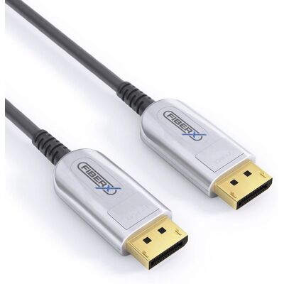 FiberX FX-I260-015 DisplayPort Kabel - 15m, Schwarz & Silber FiberX FX-I260-015 DisplayPort Kabel - 15m, Schwarz & Silber