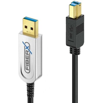 FiberX FX-I645 USB Glasfaser Kabel - 35m - Schwarz FiberX FX-I645 USB Glasfaser Kabel - 35m - Schwarz