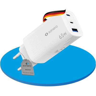 USB-laddare Purelink Sonero SON X-PS131 - 65W GaN PD, 2x USB-C, 1x USB-A USB-laddare Purelink Sonero SON X-PS131 - 65W GaN PD, 2x USB-C, 1x USB-A