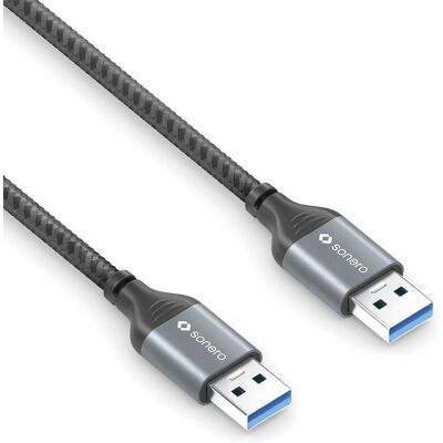 Cable USB 3.2 Gen 1 Sonero - 3m, USB A a USB A, Negro, Gris Cable USB 3.2 Gen 1 Sonero - 3m, USB A a USB A, Negro, Gris