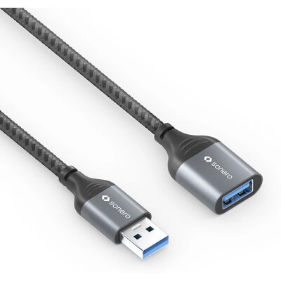 Sonero USB Kabel - 2m, USB 3.2 Gen 1, Schwarz & Grau Sonero USB Kabel - 2m, USB 3.2 Gen 1, Schwarz & Grau