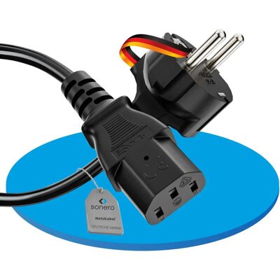 SONERO Cable de alimentación - Cobre, Negro, 3m - Cable eléctrico SONERO Cable de alimentación - Cobre, Negro, 3m - Cable eléctrico