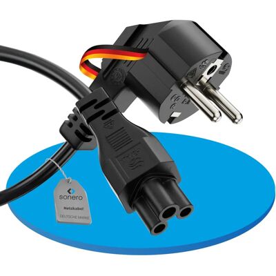 SONERO Strömkabel - 90° vinkel, 3m, Svart - Strömkabel SONERO Strömkabel - 90° vinkel, 3m, Svart - Strömkabel