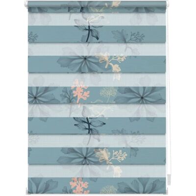 LICHTBLICK ORIGINAL Duo Rollo - Aqua Floral - Blau 150cm LICHTBLICK ORIGINAL Duo Rollo - Aqua Floral - Blau 150cm