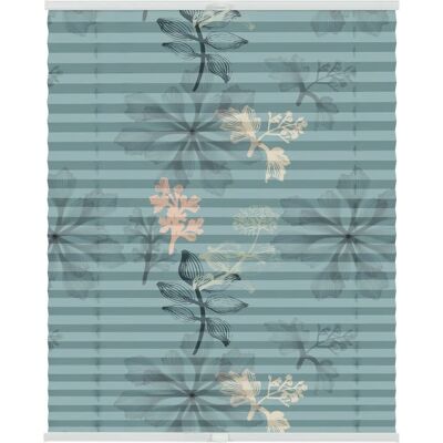 Lichtblick Original Plissee - Aqua Floral - 130cm Breite Lichtblick Original Plissee - Aqua Floral - 130cm Breite