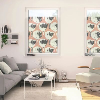 Lichtblick Original Fensterfolie Jumbo Flowers auf Lachs - Sichtschutz Lichtblick Original Fensterfolie Jumbo Flowers auf Lachs - Sichtschutz