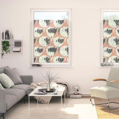 LICHTBLICK ORIGINAL Salmon Blumen Fensterfolie - Fensterfolie LICHTBLICK ORIGINAL Salmon Blumen Fensterfolie - Fensterfolie