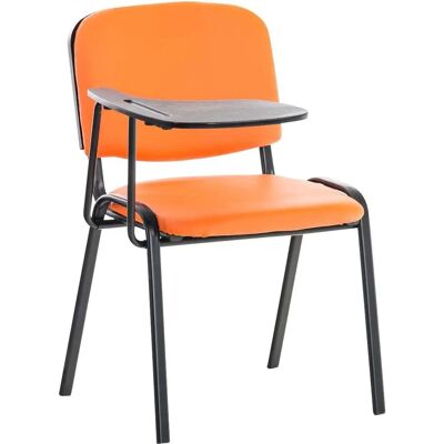 Sedia Ken con Tavolino Pieghevole - Sedia Moderna in Similpelle Arancione Sedia Ken con Tavolino Pieghevole - Sedia Moderna in Similpelle Arancione