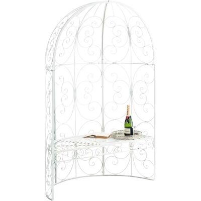 CLP Rosie Semicerchio Bianco con Panchina - Decorazione Giardino CLP Rosie Semicerchio Bianco con Panchina - Decorazione Giardino