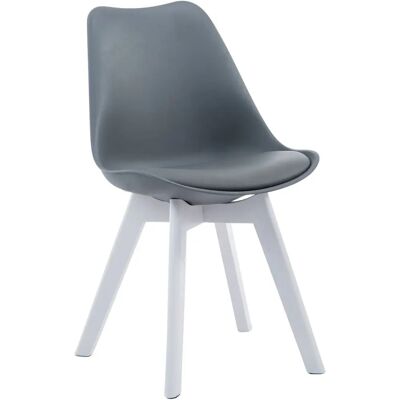 Homestoreking Borneo V2 Silla de Visita de Plástico y Madera Grís - Silla de Visita Homestoreking Borneo V2 Silla de Visita de Plástico y Madera Grís - Silla de Visita