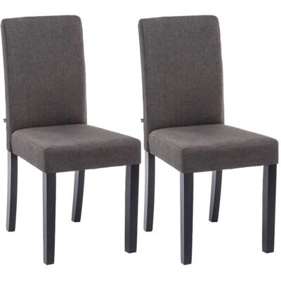 Sillas de comedor Ina - Respaldo alto, Marco de madera, Gris/Negro Sillas de comedor Ina - Respaldo alto, Marco de madera, Gris/Negro