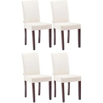 CLP - Juego de 4 Sillas de Comedor Alta Respaldo Crema CLP - Juego de 4 Sillas de Comedor Alta Respaldo Crema