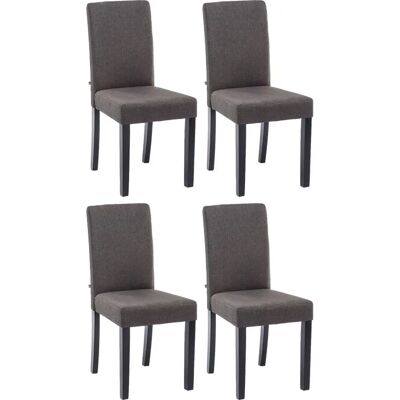 Conjunto de 4 Sillas de Comedor Ina - Tela Gris Oscuro Conjunto de 4 Sillas de Comedor Ina - Tela Gris Oscuro