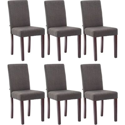 CLP - Juego de 6 sillas de comedor Ina de tela Gris oscuro Cappuccino - Sillas de comedor CLP - Juego de 6 sillas de comedor Ina de tela Gris oscuro Cappuccino - Sillas de comedor