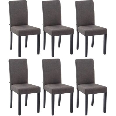 Sillas de comedor Ina de tela gris oscuro - Pack de 6 Sillas de comedor Ina de tela gris oscuro - Pack de 6