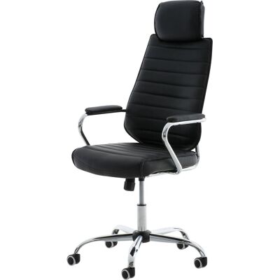 Silla de Oficina Negra CLP con Tapizado en Cuero Sintético - Silla de Oficina Silla de Oficina Negra CLP con Tapizado en Cuero Sintético - Silla de Oficina