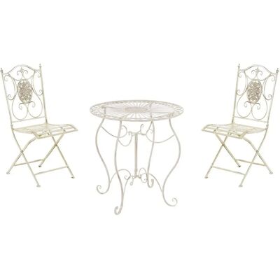 CLP Set da Giardino con 2 Sedie Pieghevoli - Crema CLP Set da Giardino con 2 Sedie Pieghevoli - Crema