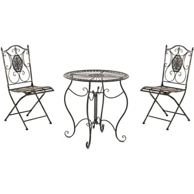 Set di Mobili da Giardino - Bronzo - Stile Rustico - Tavolo e Sedie Pieghevoli Set di Mobili da Giardino - Bronzo - Stile Rustico - Tavolo e Sedie Pieghevoli