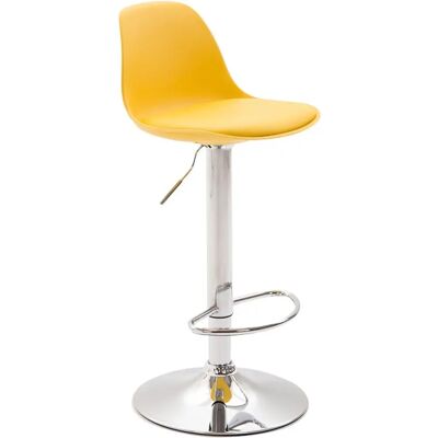 Sgabello da bar CLP Kiel - Regolabile in altezza - Giallo - Design moderno Sgabello da bar CLP Kiel - Regolabile in altezza - Giallo - Design moderno