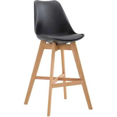 Taburete Cannes de Madera y Negro - Silla moderna para cocina y bar Taburete Cannes de Madera y Negro - Silla moderna para cocina y bar