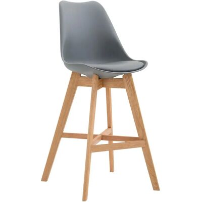 CLP Tabouret Cannes - Structure en Bois Gris Moderne - Publicité CLP Tabouret Cannes - Structure en Bois Gris Moderne - Publicité