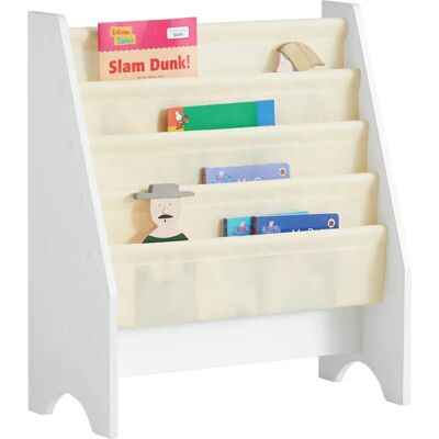 Estantería infantil SoBuy con bolsillos de tela - Blanco+Naturaleza Estantería infantil SoBuy con bolsillos de tela - Blanco+Naturaleza