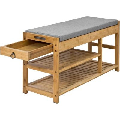 SoBuy FSR47-N Étagère à chaussures en bambou - Rangement et banc - Publicité SoBuy FSR47-N Étagère à chaussures en bambou - Rangement et banc - Publicité