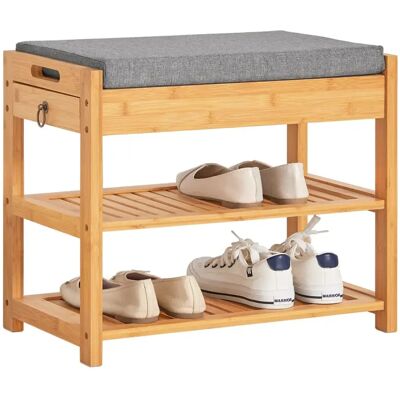 SoBuy FSR49-N Étagère à chaussures en bambou avec banc relevable - Rangement - Publicité SoBuy FSR49-N Étagère à chaussures en bambou avec banc relevable - Rangement - Publicité