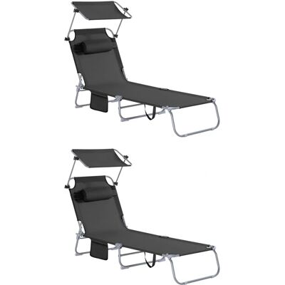 SoBuy Garden Lounger Set - Black - 195x90x63cm SoBuy Garden Lounger Set - Black - 195x90x63cm