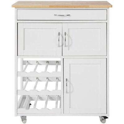 Meuble de cuisine sur roulettes - Blanc - FKW45-WN - Publicité Meuble de cuisine sur roulettes - Blanc - FKW45-WN - Publicité