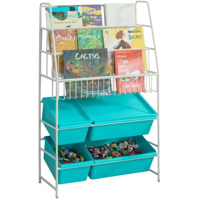 SoBuy KMB07-B Armoire de rangement pour enfants - 4 boîtes et étagères - Publicité SoBuy KMB07-B Armoire de rangement pour enfants - 4 boîtes et étagères - Publicité