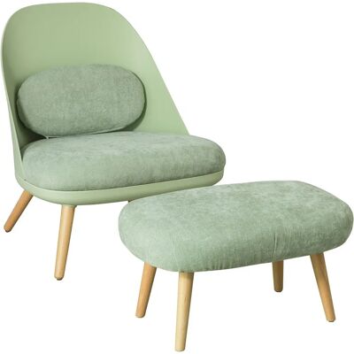 SOBUY Sillón Relax Verde con Reposapiés - Muebles de Relajación SOBUY Sillón Relax Verde con Reposapiés - Muebles de Relajación