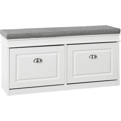 SoBuy FSR64-W Organizador de zapatos - Banco de almacenamiento con asiento SoBuy FSR64-W Organizador de zapatos - Banco de almacenamiento con asiento