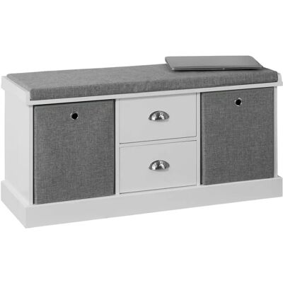 Banquette de rangement pour chaussures SoBuy FSR66-HG gris avec paniers et tiroirs - Publicité Banquette de rangement pour chaussures SoBuy FSR66-HG gris avec paniers et tiroirs - Publicité