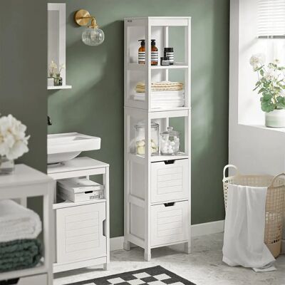 SoBuy Hvid badeværelsesopbevaringsskab - 30x30x144 cm SoBuy Hvid badeværelsesopbevaringsskab - 30x30x144 cm