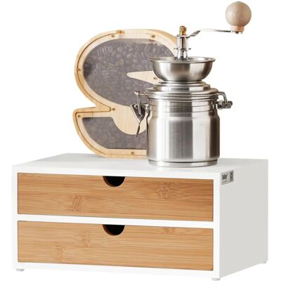 SoBuy Aufbewahrungsbox mit 2 Schubladen - Weiß - Kaffeekapselhalter SoBuy Aufbewahrungsbox mit 2 Schubladen - Weiß - Kaffeekapselhalter