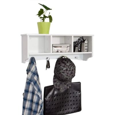 SoBuy Wall Shelf with Hooks - White - Wall Mounted Storage for Bathroom & Bedroom SoBuy Wall Shelf with Hooks - White - Wall Mounted Storage for Bathroom & Bedroom