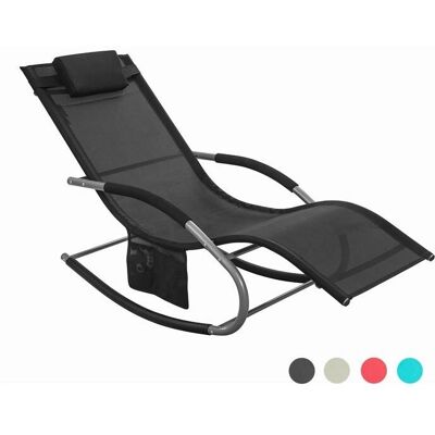 Sedia lounge nera SoBuy - Resistente alle intemperie, 150kg Sedia lounge nera SoBuy - Resistente alle intemperie, 150kg