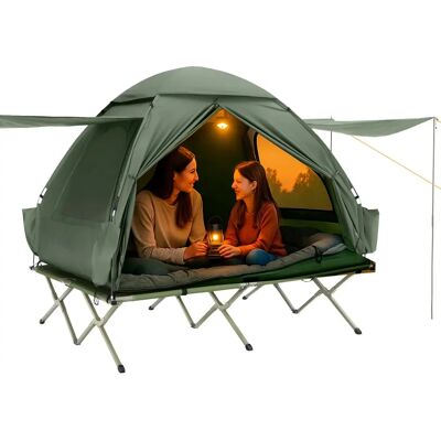 SoBuy OGS32-L-GR 4-in-1 Kampeertent - Groen voor 2 Personen SoBuy OGS32-L-GR 4-in-1 Kampeertent - Groen voor 2 Personen