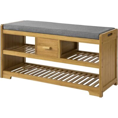 SoBuy FSR75-N Banc de rangement en bambou - Organisateur de chaussures - Publicité SoBuy FSR75-N Banc de rangement en bambou - Organisateur de chaussures - Publicité
