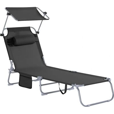 SoBuy OGS48-SCH Black Sun Lounger with Adjustable Shade & Backrest SoBuy OGS48-SCH Black Sun Lounger with Adjustable Shade & Backrest